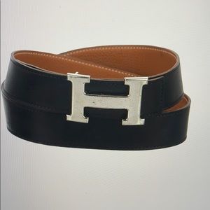 Hermès Reversible H 32mm Belt with Silver buckle